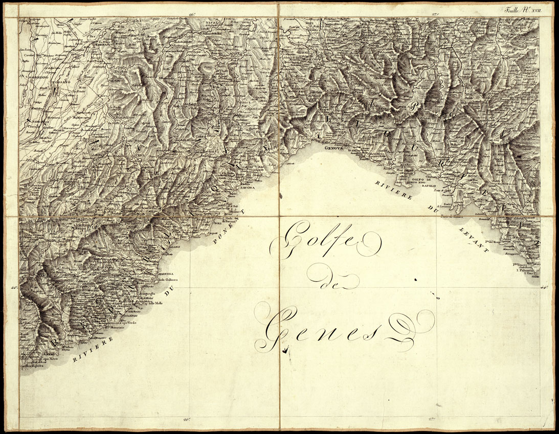 (N:979) CARTE GENERALE DU THEATRE DE LA GUERRE EN ITALIE ET DANS LES ALPES...(Carta Generale del teatro della guerra in Italia...) - Foglio 17 - Genova, Novi Ligure, Savona (B0013835) Carte e stampe antiche: riproduzione a colori su carta (formato A1)