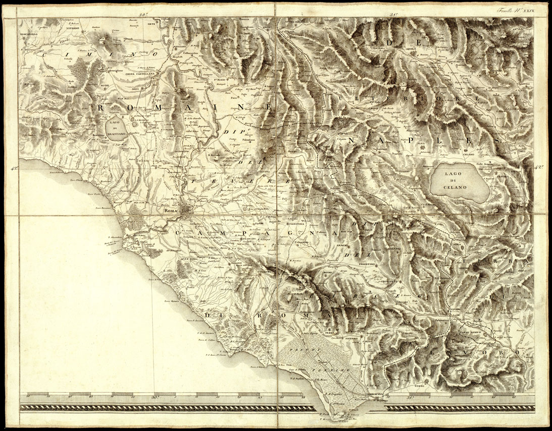 (N:966) CARTE GENERALE DU THEATRE DE LA GUERRE EN ITALIE ET DANS LES ALPES...(Carta Generale del teatro della guerra in Italia...) - Foglio 29 - Roma, L'Aquila, Viterbo, Frosinone (B0013847) Carte e stampe antiche: riproduzione a colori su carta (formato A1)