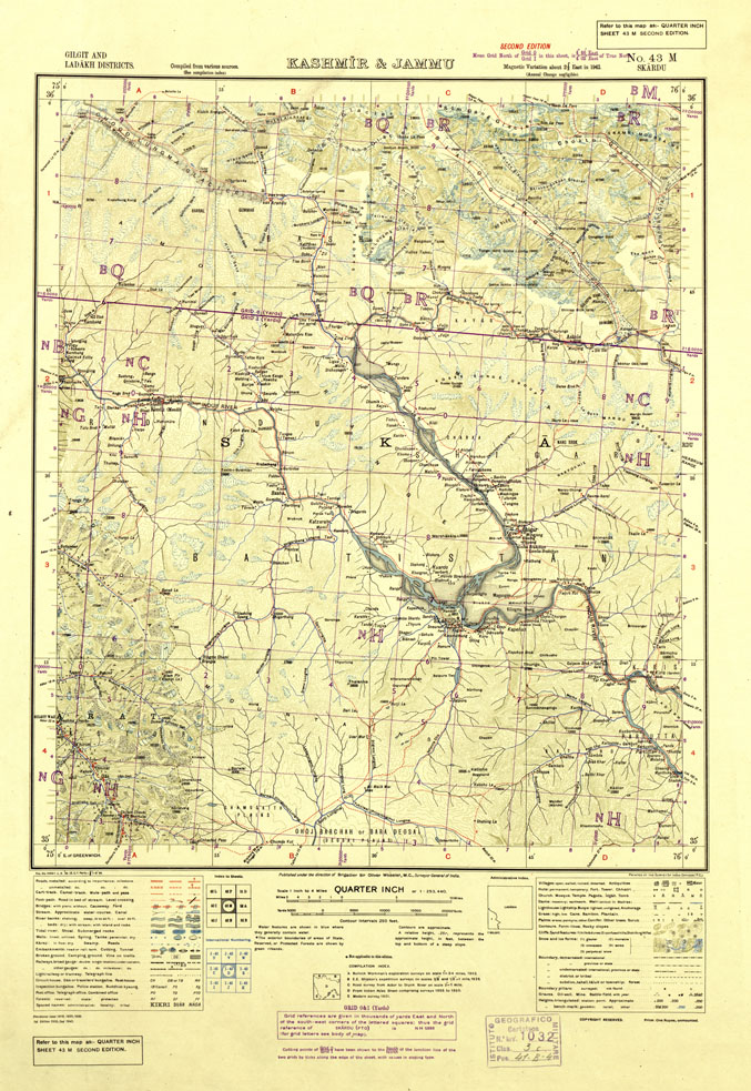 (N:16776) KASHMIR & JAMMU - SKARDU F No.43.M (B0013948) Carte e stampe antiche: riproduzione a colori su carta (formato A1)