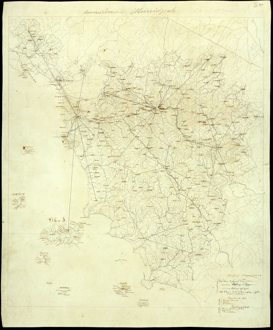 (N:16874) RIDUZIONE AL 1:400.000 DELLA CARTA DELL'INGHIRAMI. (B0014088) Carte e stampe antiche: riproduzione a colori su carta (formato A1)