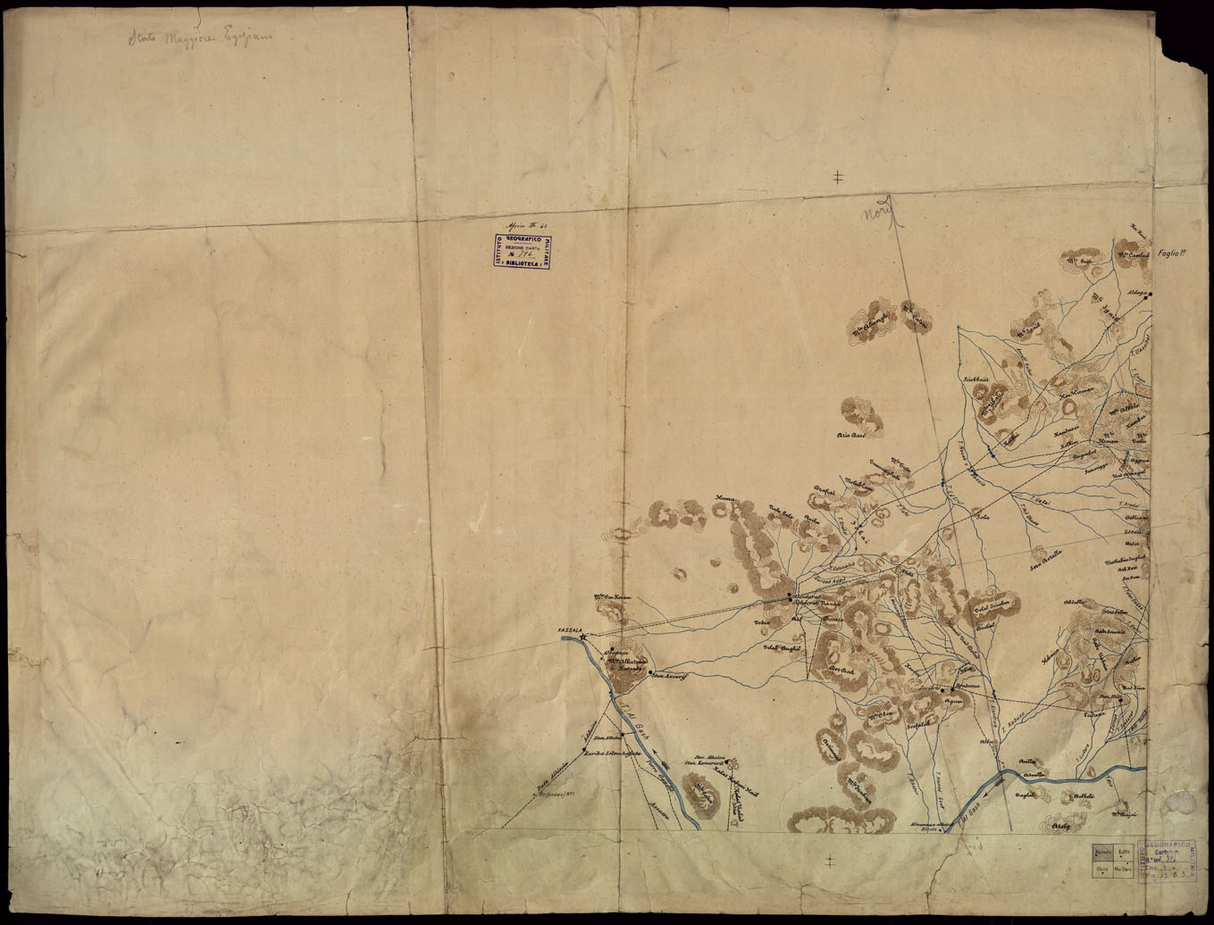 (N:16665) STATO MAGGIORE EGIZIANO - CARTA DELLA REGIONE COMPRESA FRA KASSALA, KUFFIT, GHIRA E MAI DARO. Foglio 1 KASSALA (B0014116) Carte e stampe antiche: riproduzione a colori su carta (formato A1)