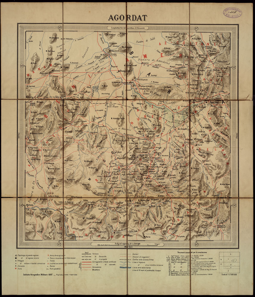 (N:16674) CARTA DELLA COLONIA ERITREA IN 8 FOGLI - Foglio 2 ARGODAT (B0014127) Carte e stampe antiche: riproduzione a colori su carta (formato A1)