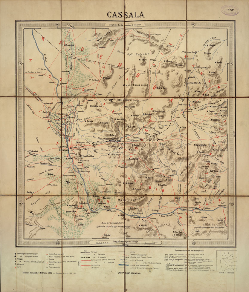 (N:16679) CARTA DELLA COLONIA ERITREA IN 8 FOGLI - Foglio 7 CASSALA (B0014132) Carte e stampe antiche: riproduzione a colori su carta (formato A1)