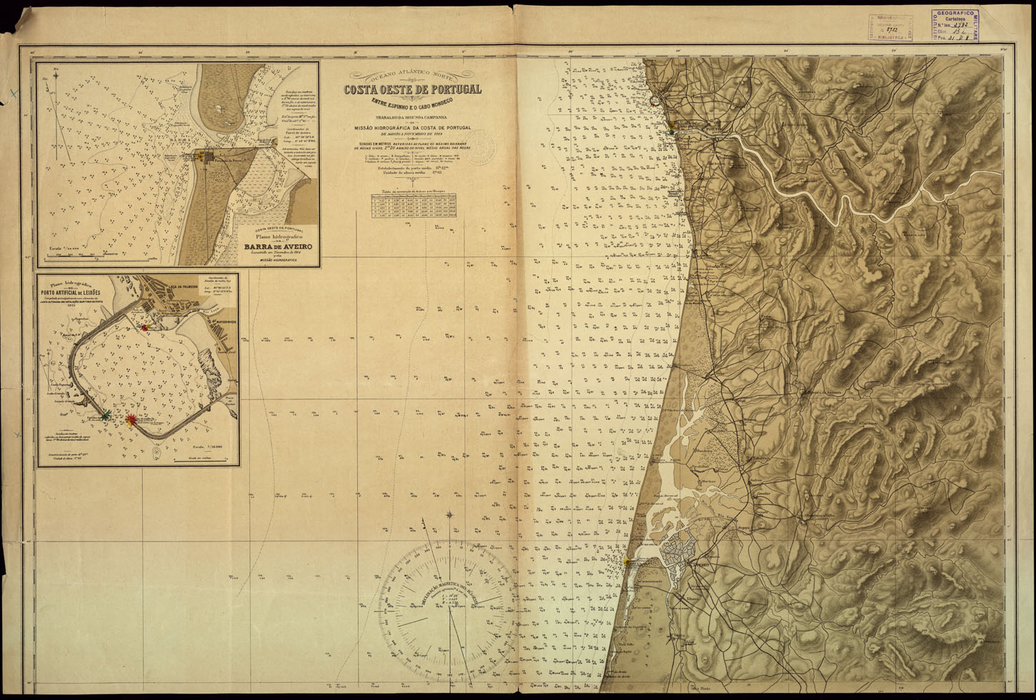 (N:16894) COSTA OESTE DE PORTUGAL. (B0014141, B0014142) Carte e stampe antiche: riproduzione a colori su carta (formato A1)