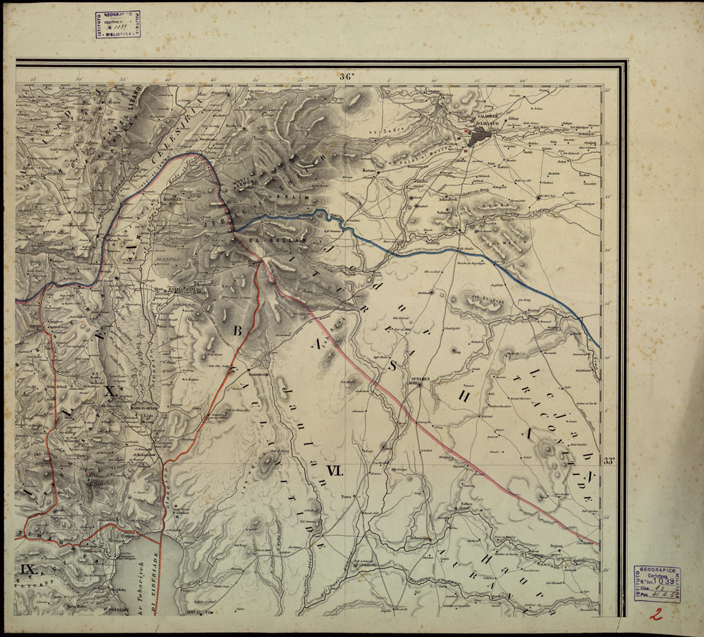 (N:17019) CARTA BIBLICA E STORICA DELLA PLAESTINA ANTICA E MODERNA Foglio 2 (B0014234) Carte e stampe antiche: riproduzione a colori su carta (formato A1)