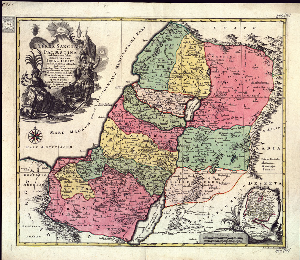 (N:17031) TERRA SANCTA SIVE PALESTINA (B0014241) Carte e stampe antiche: riproduzione a colori su carta (formato A1)