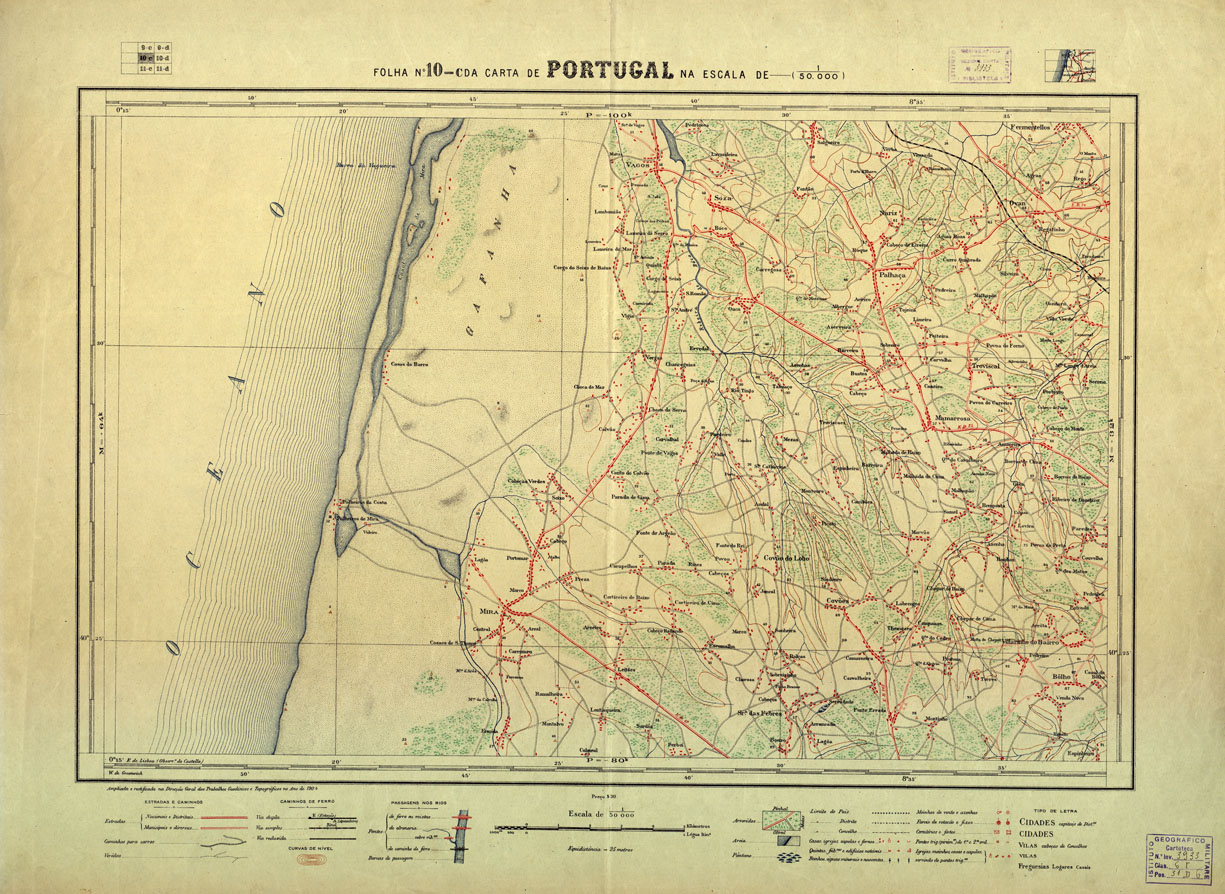 (N:17655) CARTA DE PORTUGAL - Foglio 10-c (B0014483) Carte e stampe antiche: riproduzione a colori su carta (formato A1)
