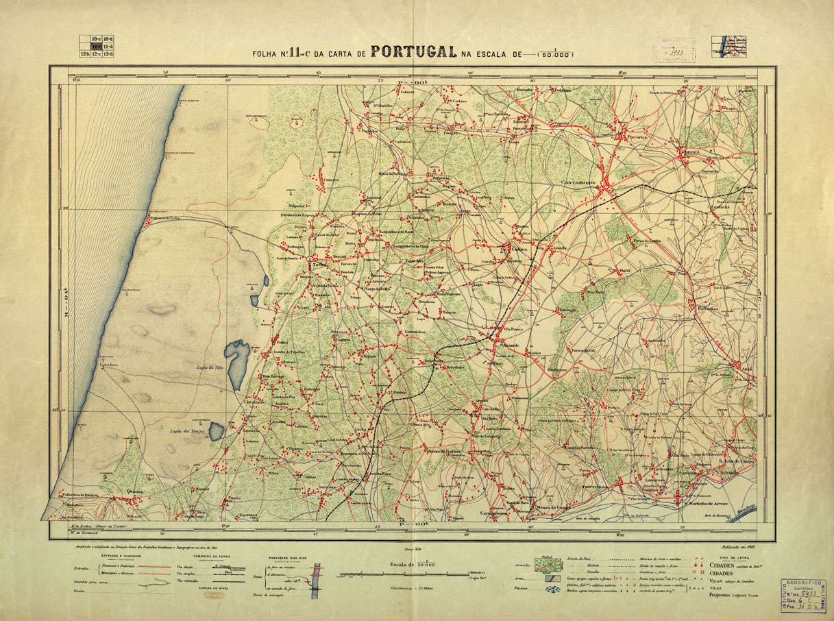 (N:17657) CARTA DE PORTUGAL - Foglio 11-c (B0014485) Carte e stampe antiche: riproduzione a colori su carta (formato A1)