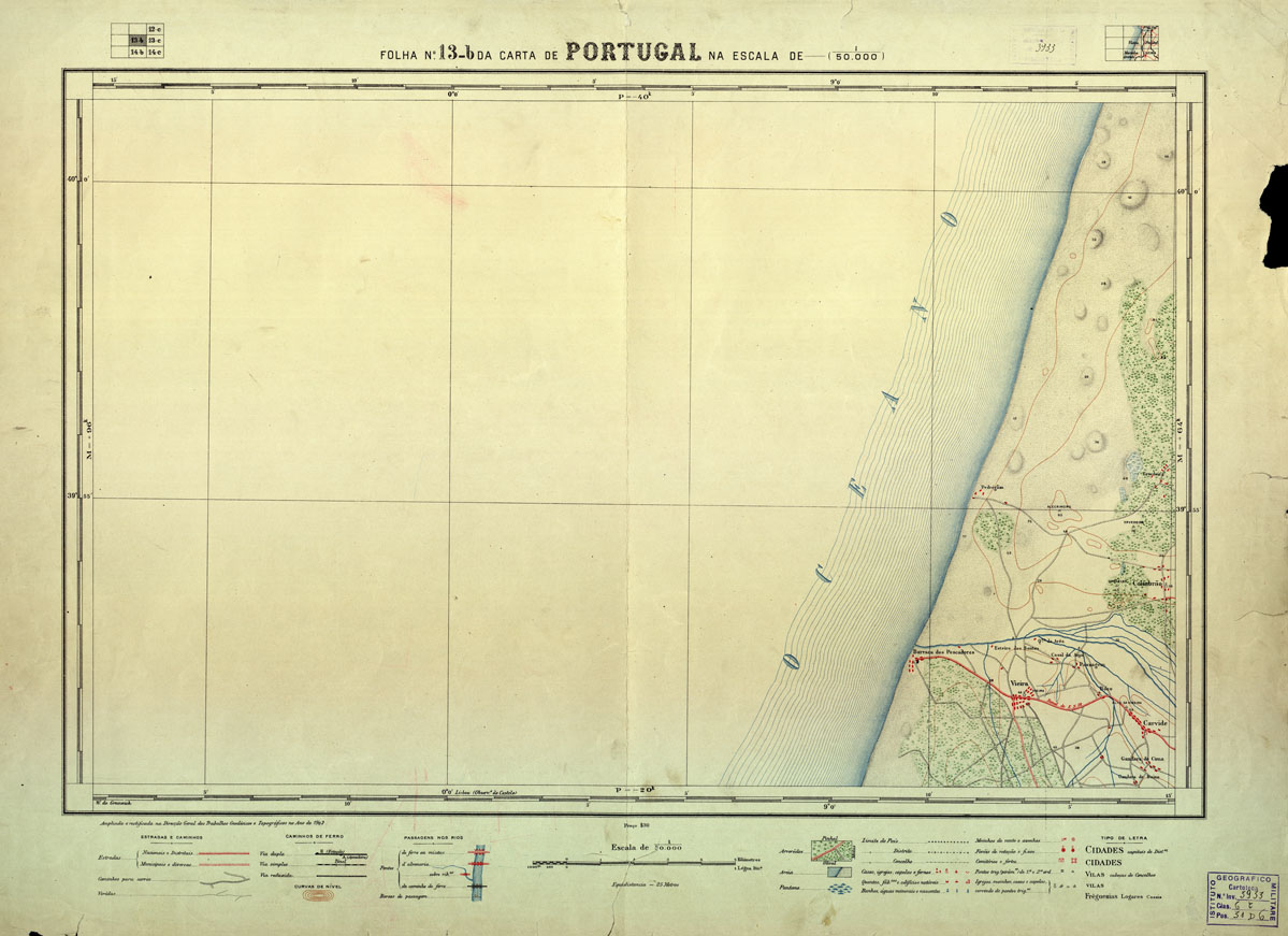 (N:17660) CARTA DE PORTUGAL - Foglio 13-b (B0014488) Carte e stampe antiche: riproduzione a colori su carta (formato A1)