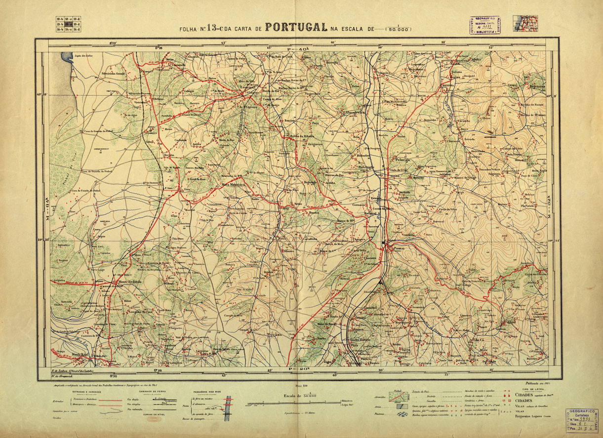 (N:17661) CARTA DE PORTUGAL - Foglio 13-c (B0014489) Carte e stampe antiche: riproduzione a colori su carta (formato A1)