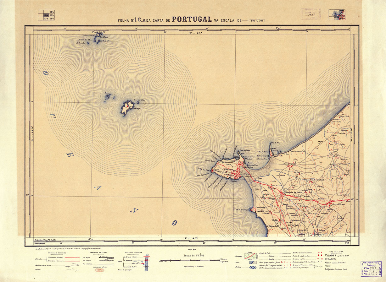 (N:17685) CARTA DE PORTUGAL - Foglio 16-a (B0014497) Carte e stampe antiche: riproduzione a colori su carta (formato A1)