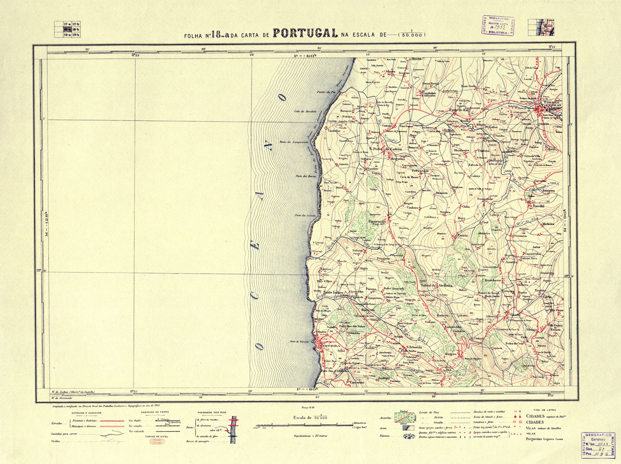 (N:17695) CARTA DE PORTUGAL - Foglio 18-a (B0014503) Carte e stampe antiche: riproduzione a colori su carta (formato A1)