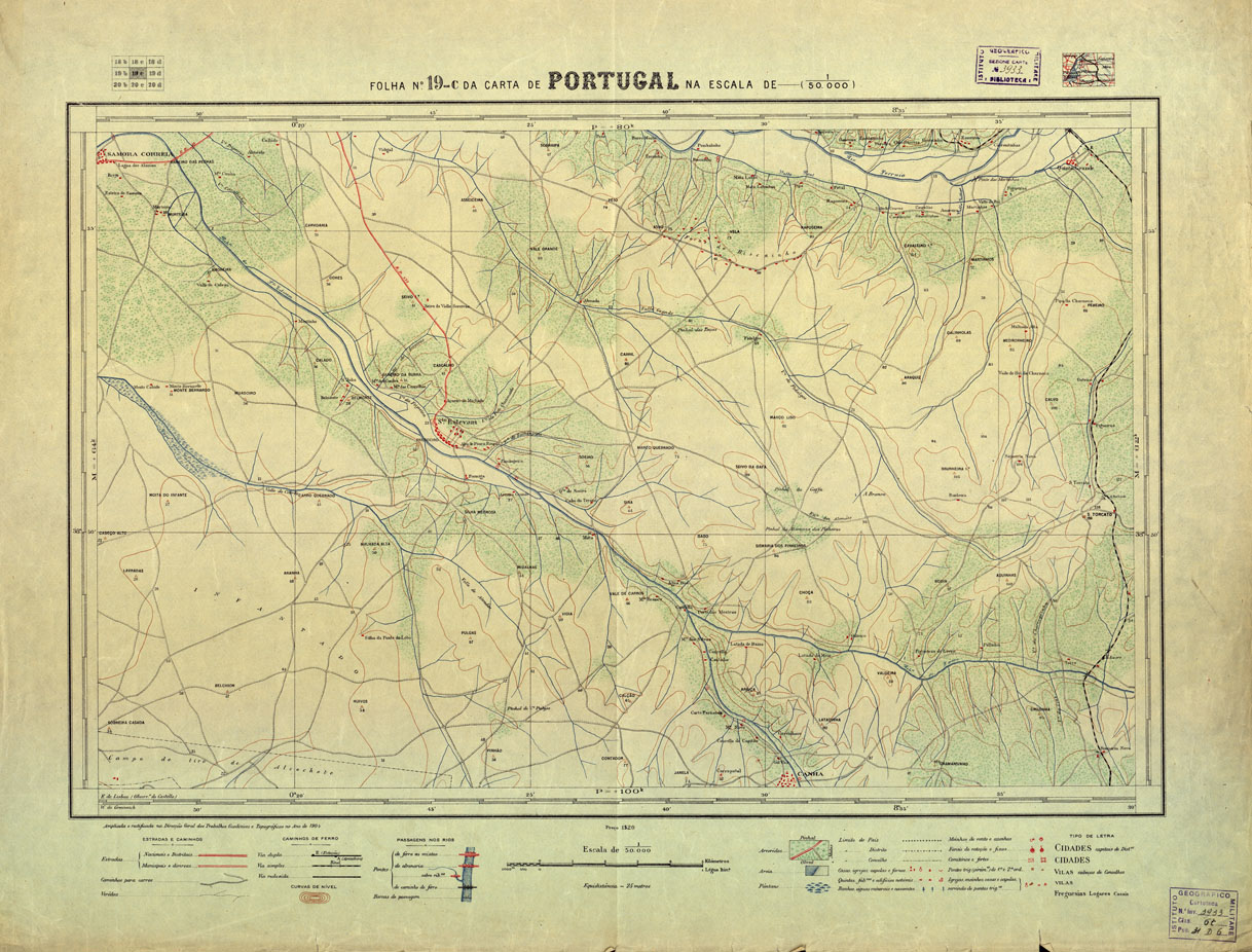 (N:17700) CARTA DE PORTUGAL - Foglio 19-c (B0014508) Carte e stampe antiche: riproduzione a colori su carta (formato A1)