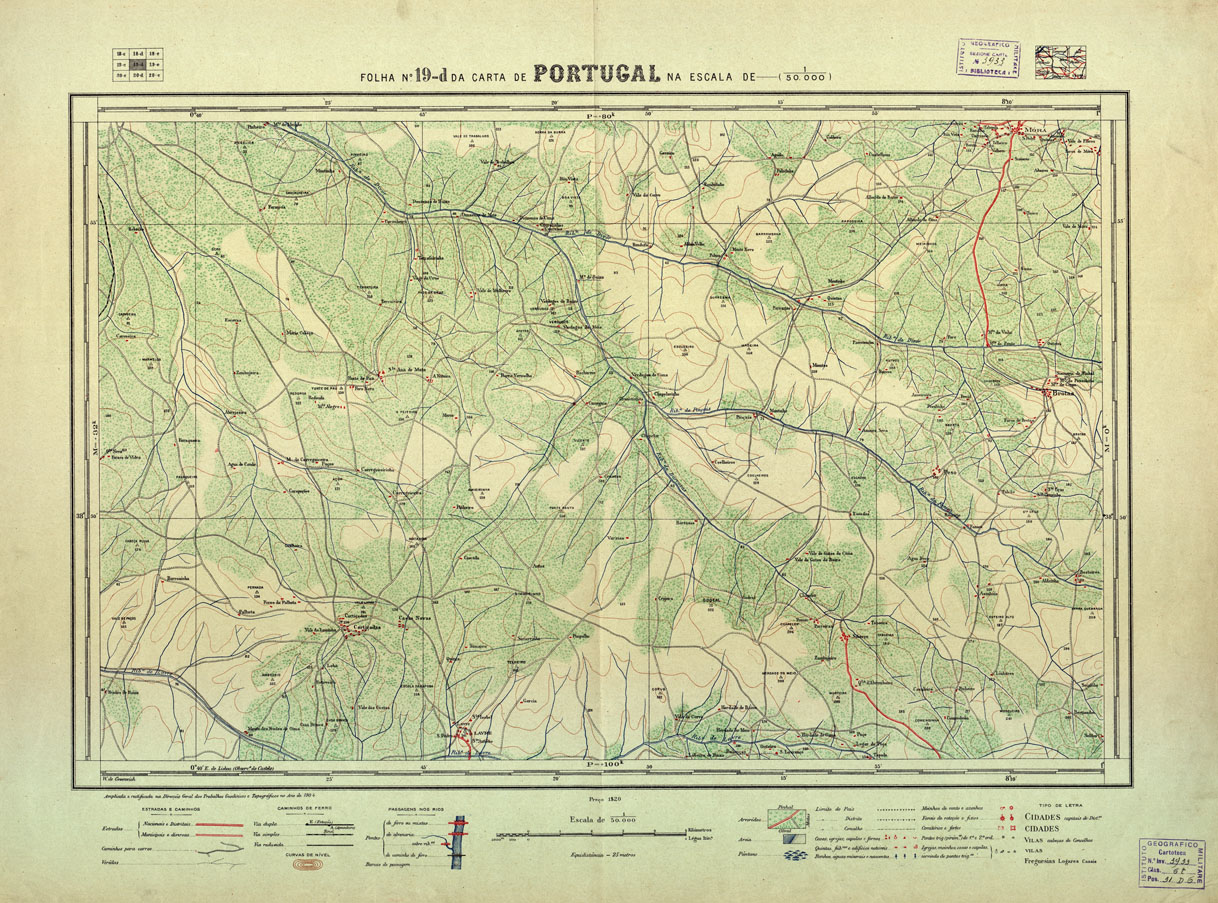 (N:17701) CARTA DE PORTUGAL - Foglio 19-d (B0014509) Carte e stampe antiche: riproduzione a colori su carta (formato A1)