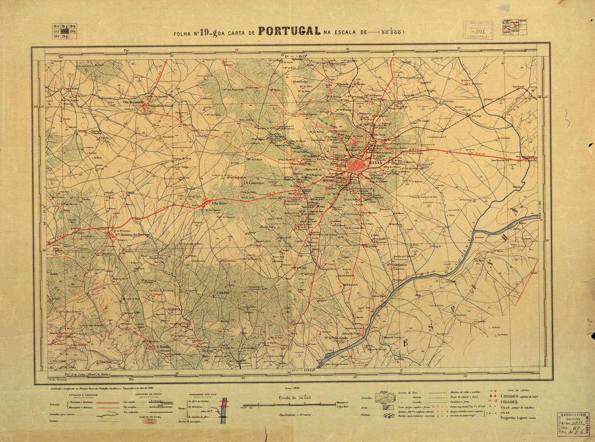 (N:17704) CARTA DE PORTUGAL - Foglio 19-g (B0014512) Carte e stampe antiche: riproduzione a colori su carta (formato A1)