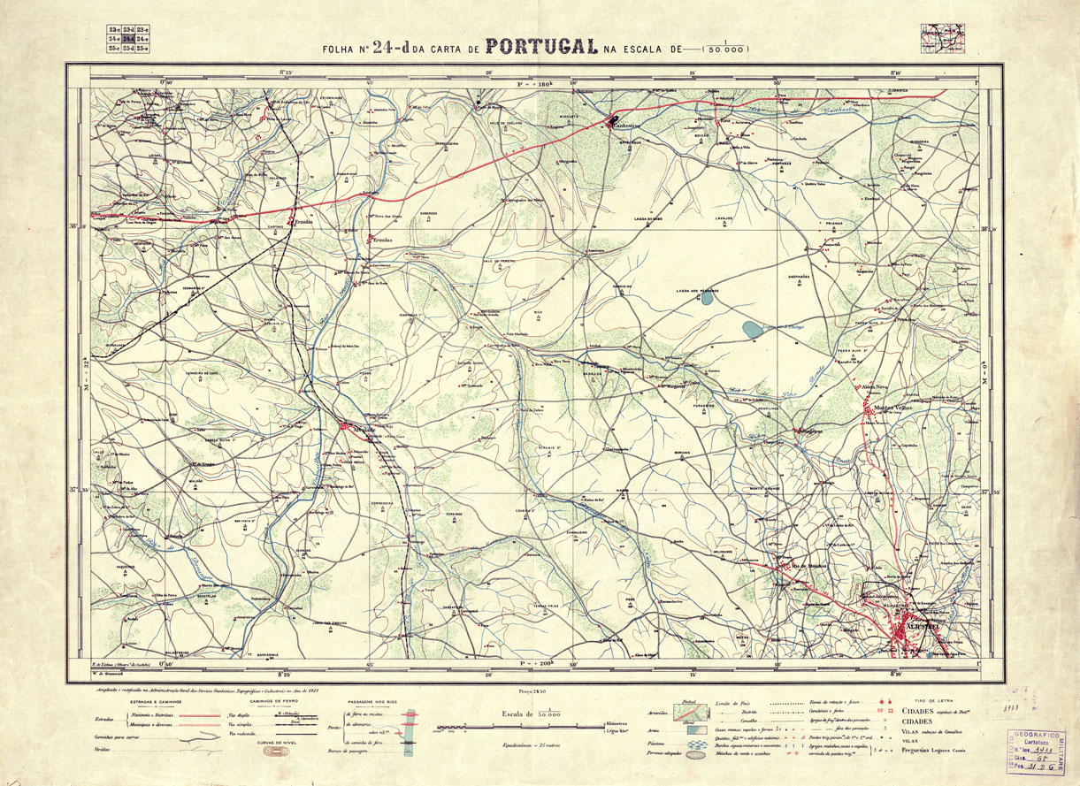 (N:17724) CARTA DE PORTUGAL - Foglio 24-d (B0014518) Carte e stampe antiche: riproduzione a colori su carta (formato A1)