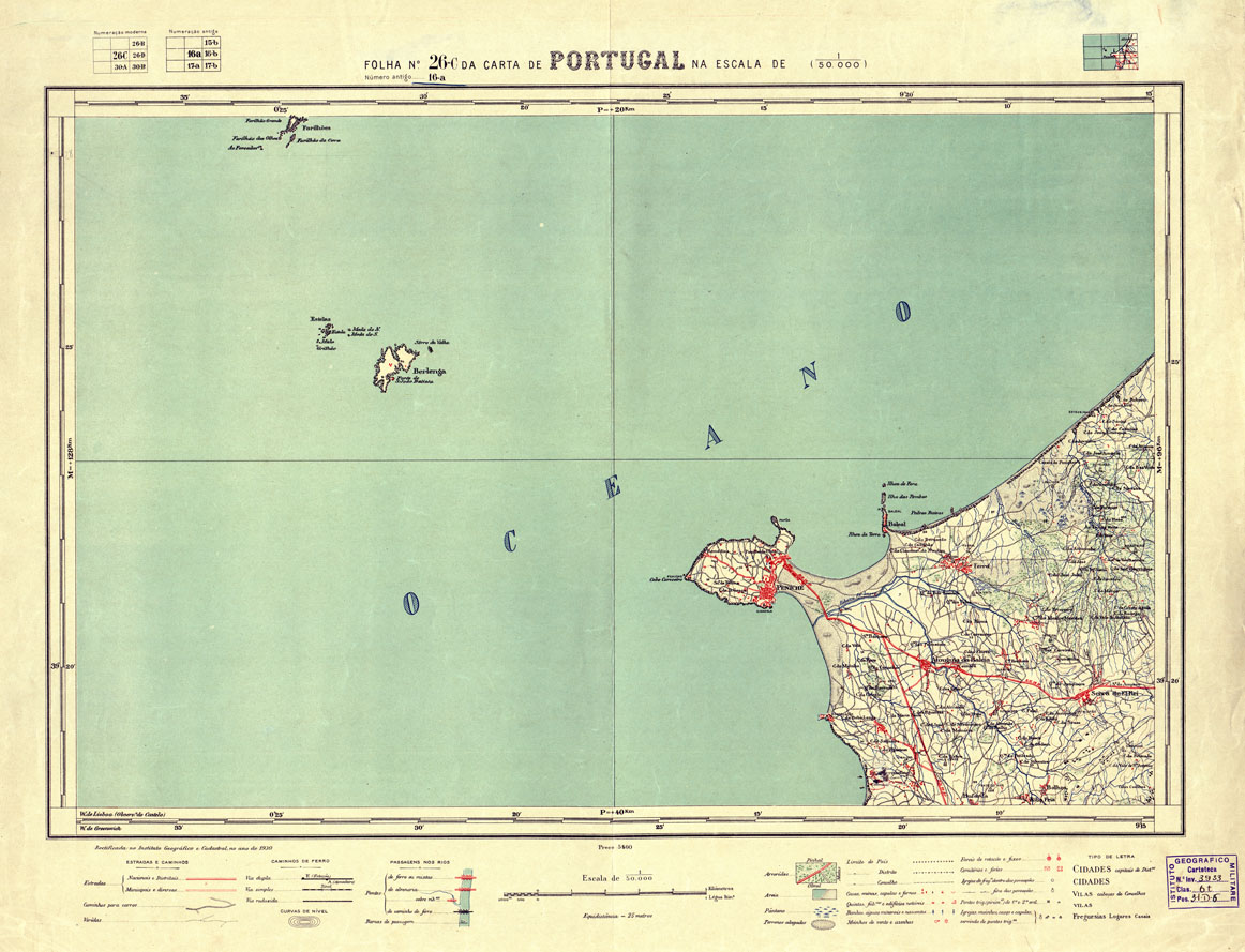 (N:17725) CARTA DE PORTUGAL - Foglio 26-c (B0014519) Carte e stampe antiche: riproduzione a colori su carta (formato A1)