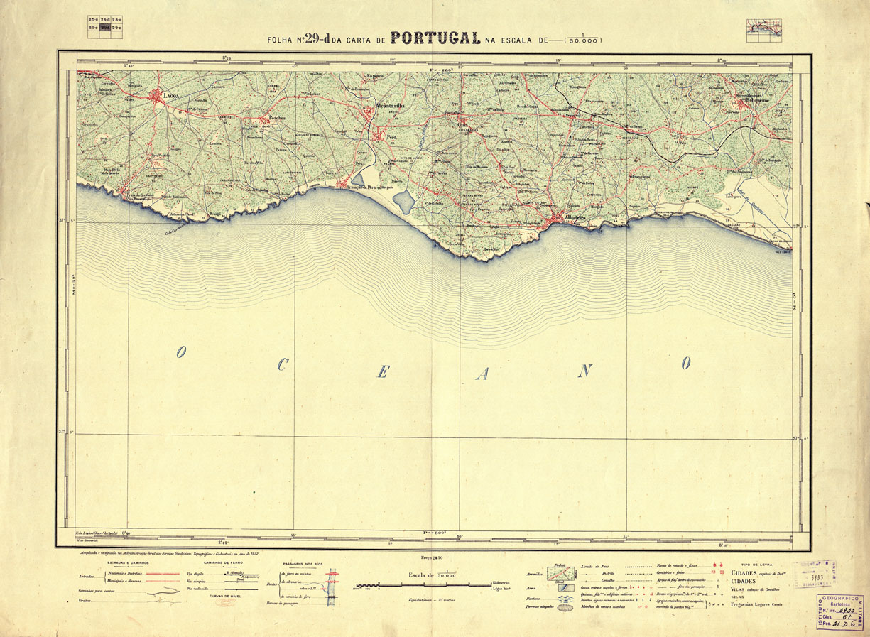 (N:17743) CARTA DE PORTUGAL - Foglio 29-d (B0014522) Carte e stampe antiche: riproduzione a colori su carta (formato A1)