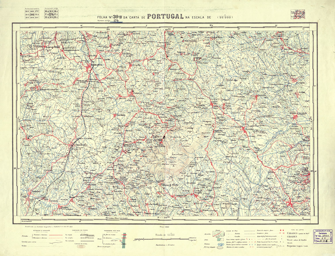 (N:17778) CARTA DE PORTUGAL - Foglio 30-b (B0014523) Carte e stampe antiche: riproduzione a colori su carta (formato A1)