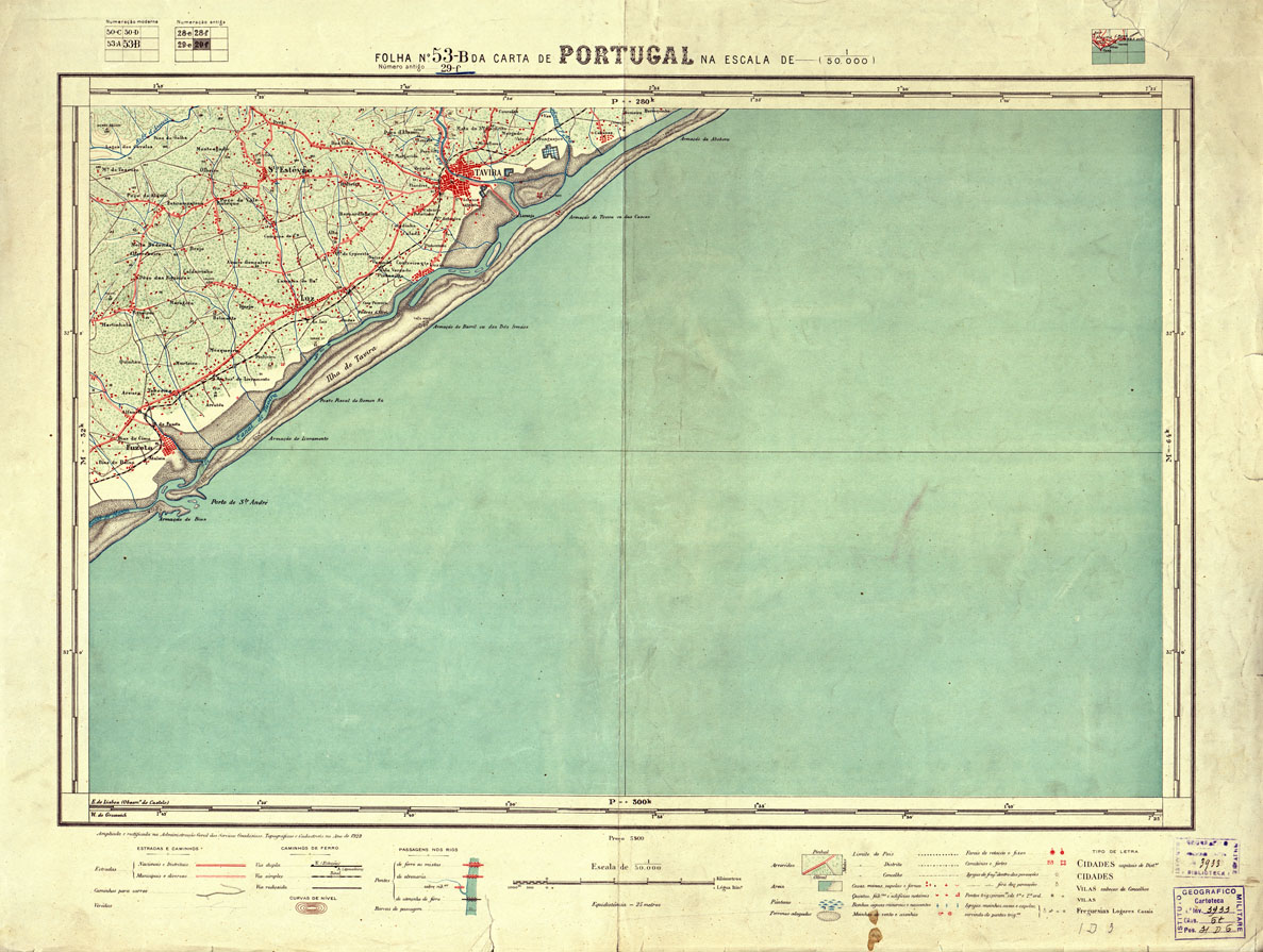 (N:17808) CARTA DE PORTUGAL - Foglio 53-b (B0014533) Carte e stampe antiche: riproduzione a colori su carta (formato A1)