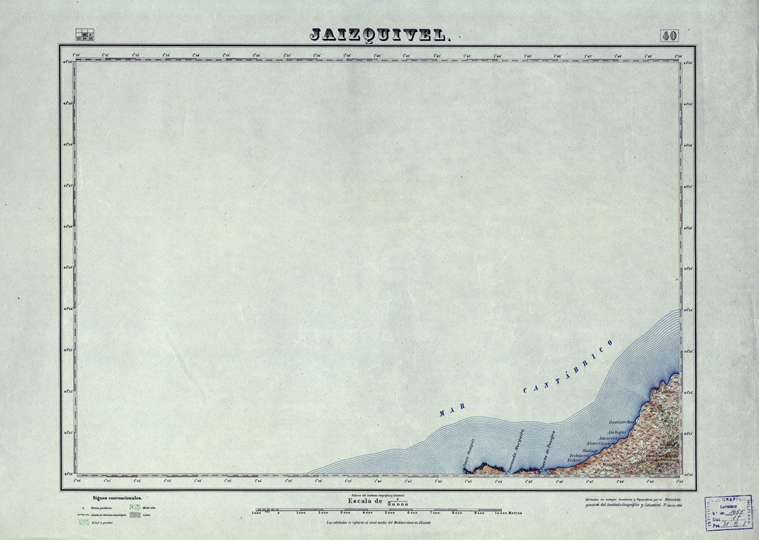 (N:18045) MAPA TOPOGRAFICO DE ESPANA - Jaizquivel - Foglio 40 (B0014549) Carte e stampe antiche: riproduzione a colori su carta (formato A1)