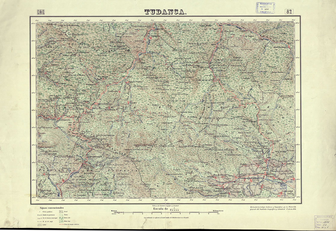 (N:18061) MAPA TOPOGRAFICO DE ESPANA - Tudanca - Foglio 82 (B0014560) Carte e stampe antiche: riproduzione a colori su carta (formato A1)