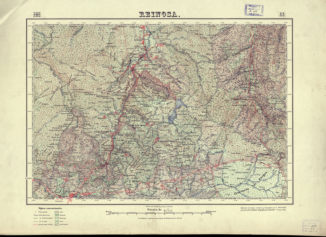(N:18062) MAPA TOPOGRAFICO DE ESPANA - Reinosa - Foglio 83 (B0014561) Carte e stampe antiche: riproduzione a colori su carta (formato A1)