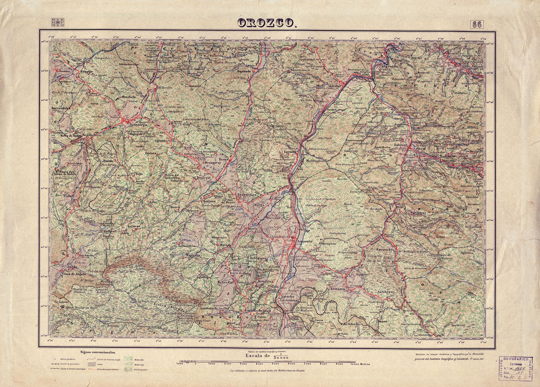 (N:18065) MAPA TOPOGRAFICO DE ESPANA - Orozco - Foglio 86 (B0014563) Carte e stampe antiche: riproduzione a colori su carta (formato A1)
