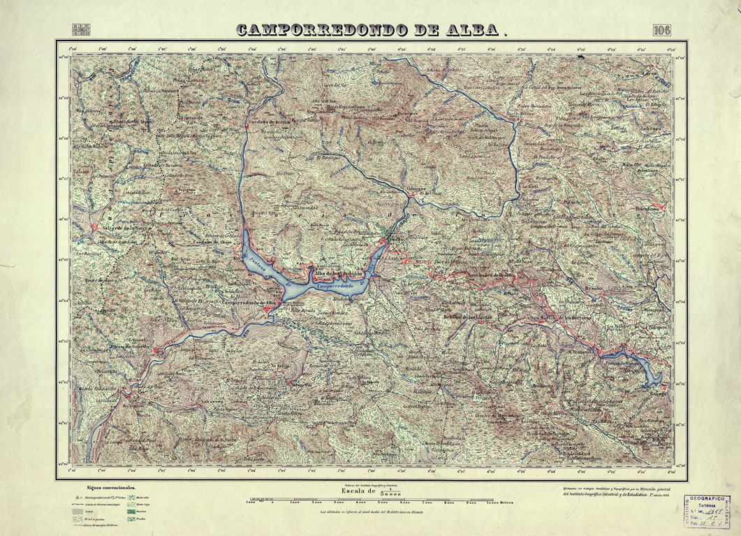 (N:18111) MAPA TOPOGRAFICO DE ESPANA - Camporredondo de Alba - Foglio 106 (B0014572) Carte e stampe antiche: riproduzione a colori su carta (formato A1)