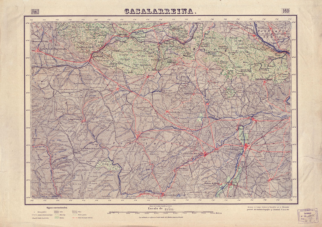 (N:18163) MAPA TOPOGRAFICO DE ESPANA - Casalarreina - Foglio 169 (B0014619) Carte e stampe antiche: riproduzione a colori su carta (formato A1)