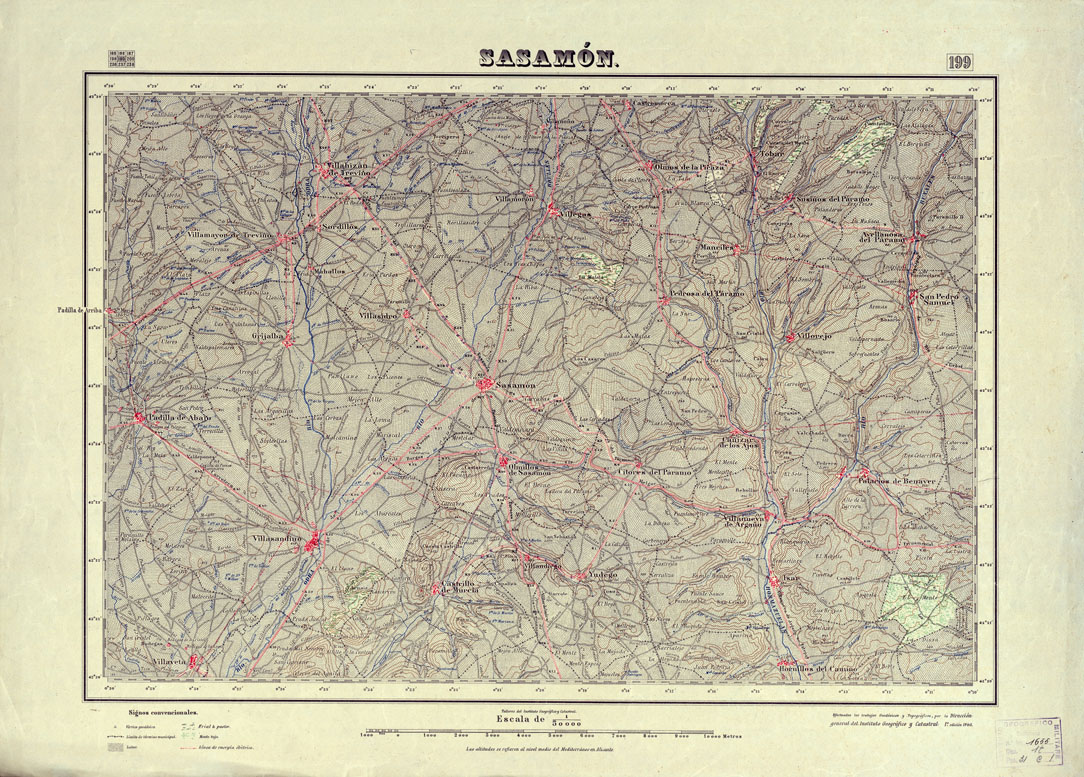 (N:18031) MAPA TOPOGRAFICO DE ESPANA - Sasamon - Foglio 199 (B0014643) Carte e stampe antiche: riproduzione a colori su carta (formato A1)