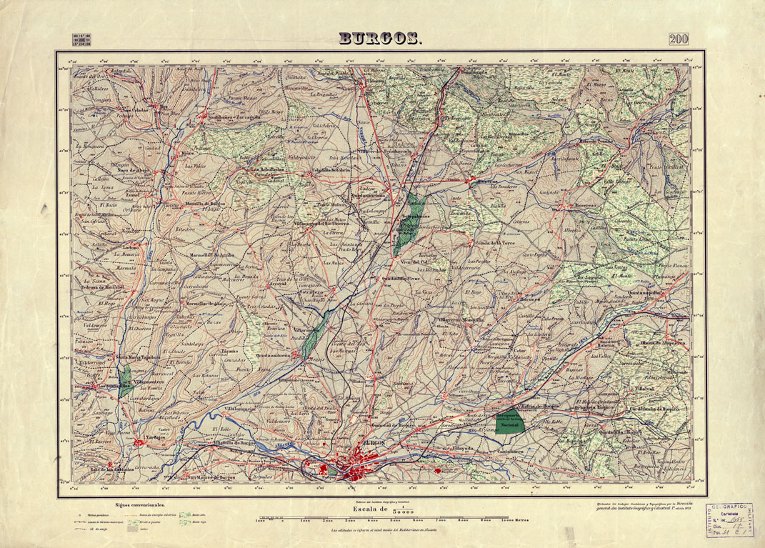 (N:18032) MAPA TOPOGRAFICO DE ESPANA - Burgos - Foglio 200
 (B0014644) Carte e stampe antiche: riproduzione a colori su carta (formato A1)