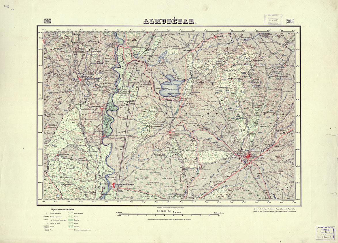 (N:18266) MAPA TOPOGRAFICO DE ESPANA - Almudebar - Foglio 285 (B0014712) Carte e stampe antiche: riproduzione a colori su carta (formato A1)