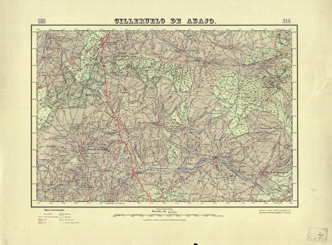 (N:18291) MAPA TOPOGRAFICO DE ESPANA - Cilleruelo de Abajo - Foglio 314 (B0014737) Carte e stampe antiche: riproduzione a colori su carta (formato A1)