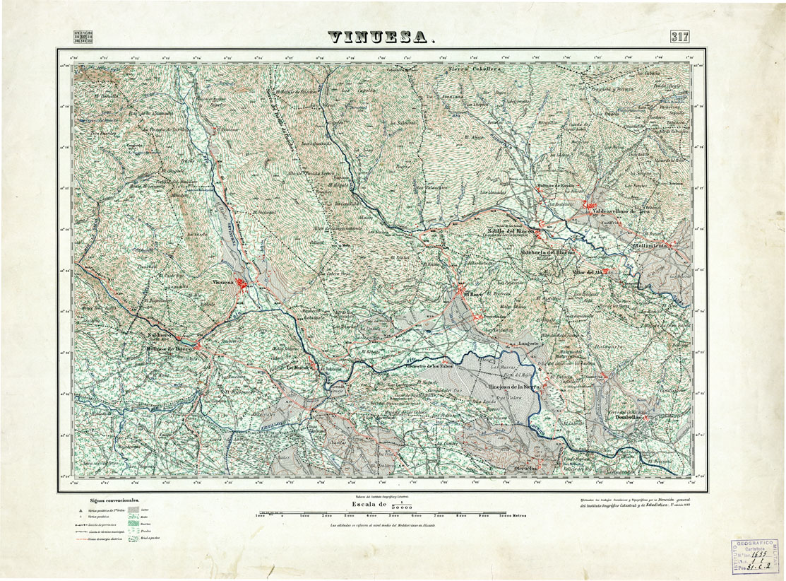 (N:18294) MAPA TOPOGRAFICO DE ESPANA - Vinuesa - Foglio 317 (B0014740) Carte e stampe antiche: riproduzione a colori su carta (formato A1)