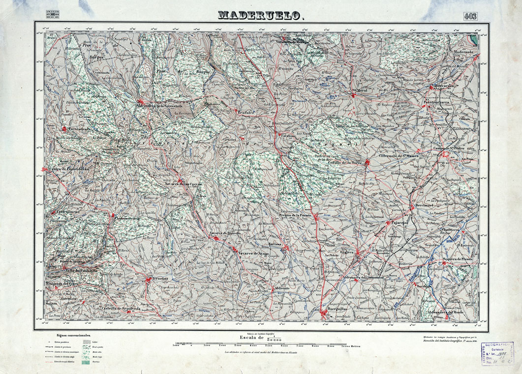 (N:18372) MAPA TOPOGRAFICO DE ESPANA - Maderuelo - Foglio 403 (B0014819) Carte e stampe antiche: riproduzione a colori su carta (formato A1)