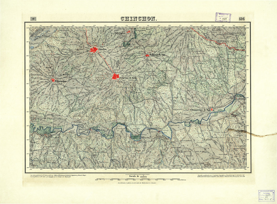 (N:18524) MAPA TOPOGRAFICO DE ESPANA - Chinchon - Foglio 606 (B0014972) Carte e stampe antiche: riproduzione a colori su carta (formato A1)