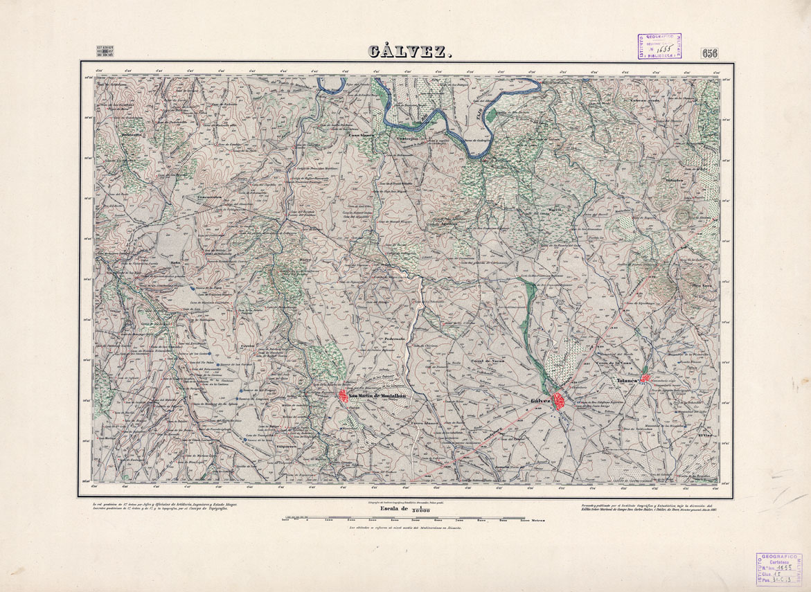 (N:18544) MAPA TOPOGRAFICO DE ESPANA - Galvea - Foglio 656 (B0014992) Carte e stampe antiche: riproduzione a colori su carta (formato A1)