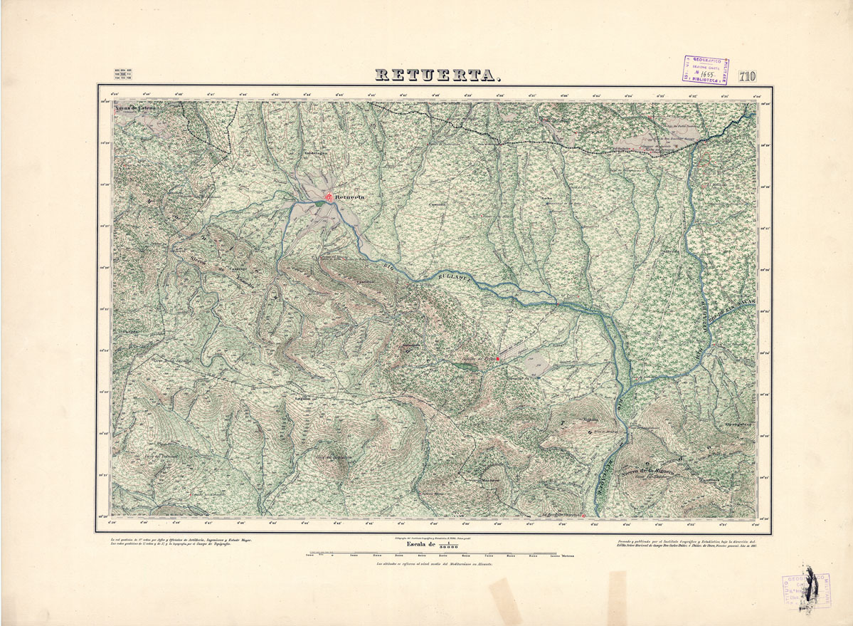 (N:18571) MAPA TOPOGRAFICO DE ESPANA - Retuerta - Foglio 710 (B0015019) Carte e stampe antiche: riproduzione a colori su carta (formato A1)