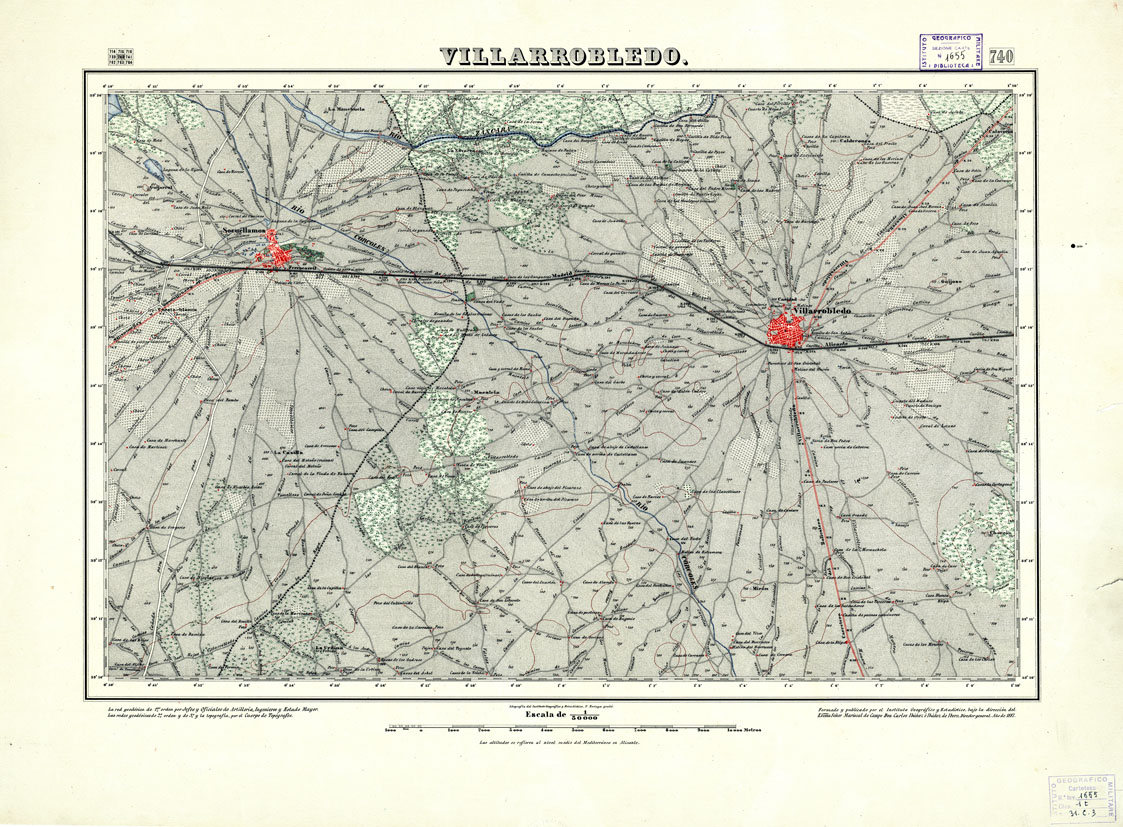 (N:18673) MAPA TOPOGRAFICO DE ESPANA - Villarroblendo - Foglio 740 (B0015034) Carte e stampe antiche: riproduzione a colori su carta (formato A1)