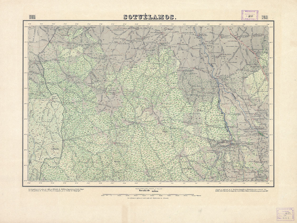 (N:18601) MAPA TOPOGRAFICO DE ESPANA - Sotuelamos - Foglio 763 (B0015050) Carte e stampe antiche: riproduzione a colori su carta (formato A1)