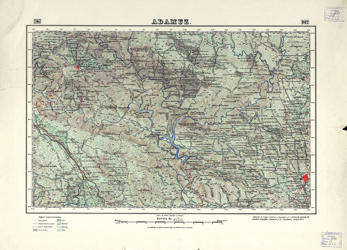 (N:18689) MAPA TOPOGRAFICO DE ESPANA - Adamuz - Foglio 902 (B0015136) Carte e stampe antiche: riproduzione a colori su carta (formato A1)