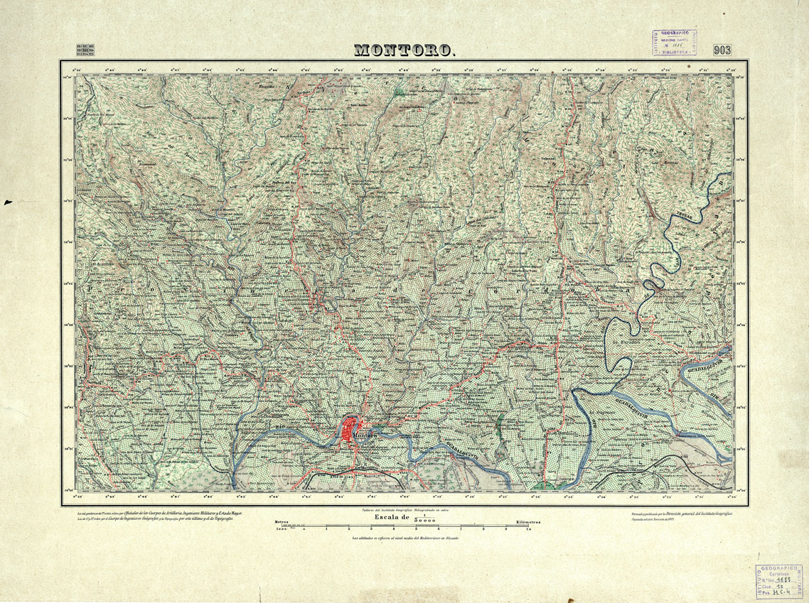 (N:18690) MAPA TOPOGRAFICO DE ESPANA - Montoro - Foglio 903 (B0015137) Carte e stampe antiche: riproduzione a colori su carta (formato A1)