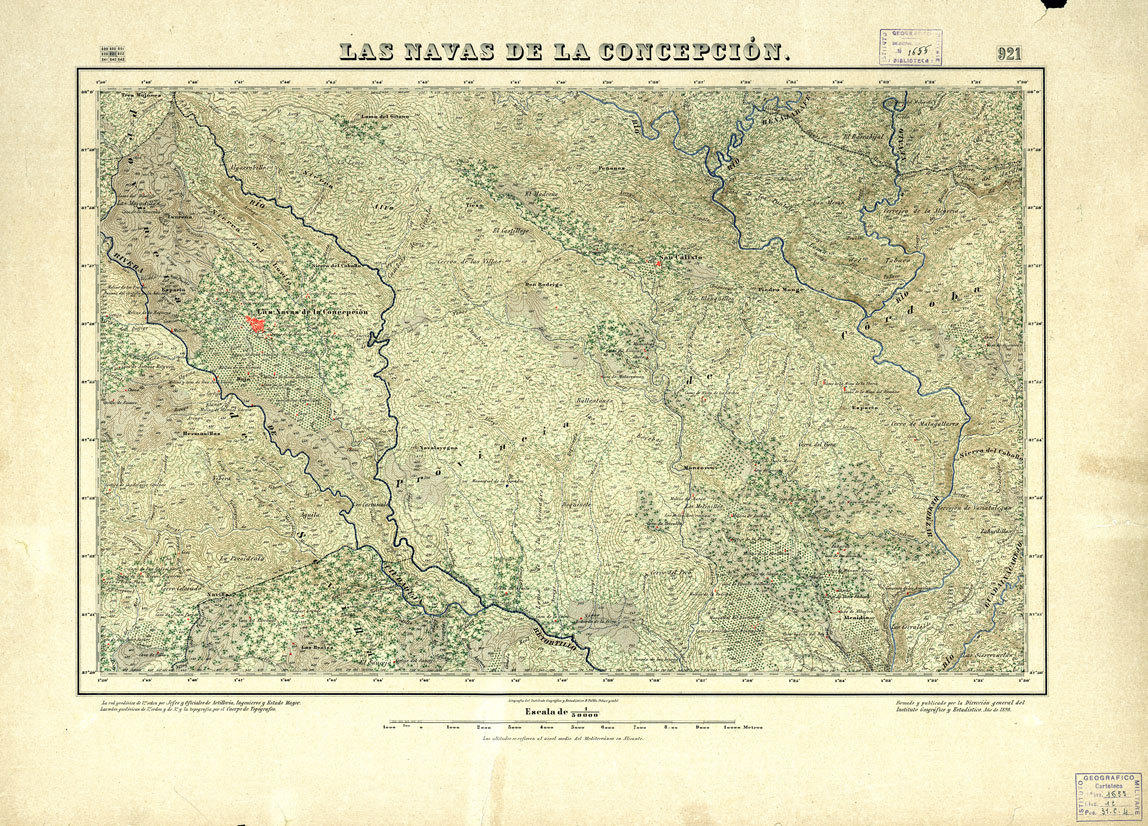 (N:18704) MAPA TOPOGRAFICO DE ESPANA - Las Navas de la Concepcion - Foglio 921 (B0015151) Carte e stampe antiche: riproduzione a colori su carta (formato A1)