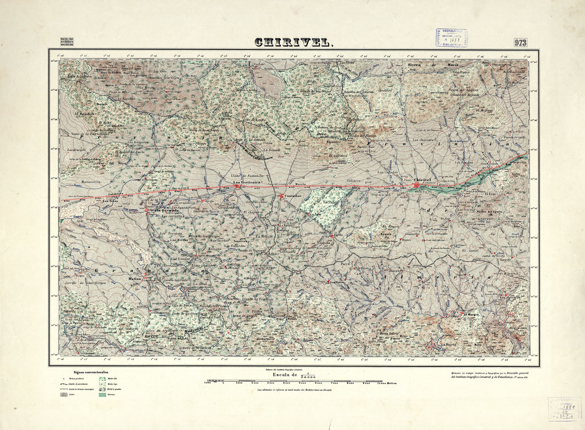 (N:18753) MAPA TOPOGRAFICO DE ESPANA - Chirivel - Foglio 973 (B0015200) Carte e stampe antiche: riproduzione a colori su carta (formato A1)