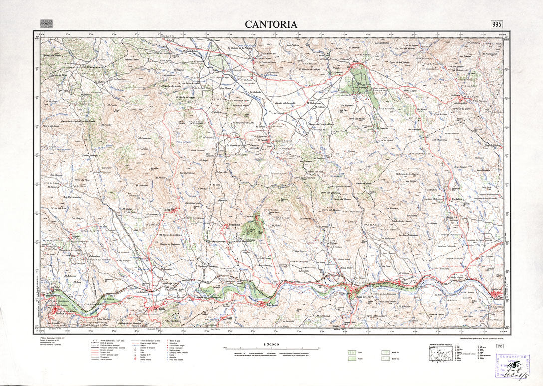 (N:18774) MAPA TOPOGRAFICO DE ESPANA - Cantoria - Foglio 995 (B0015219) Carte e stampe antiche: riproduzione a colori su carta (formato A1)