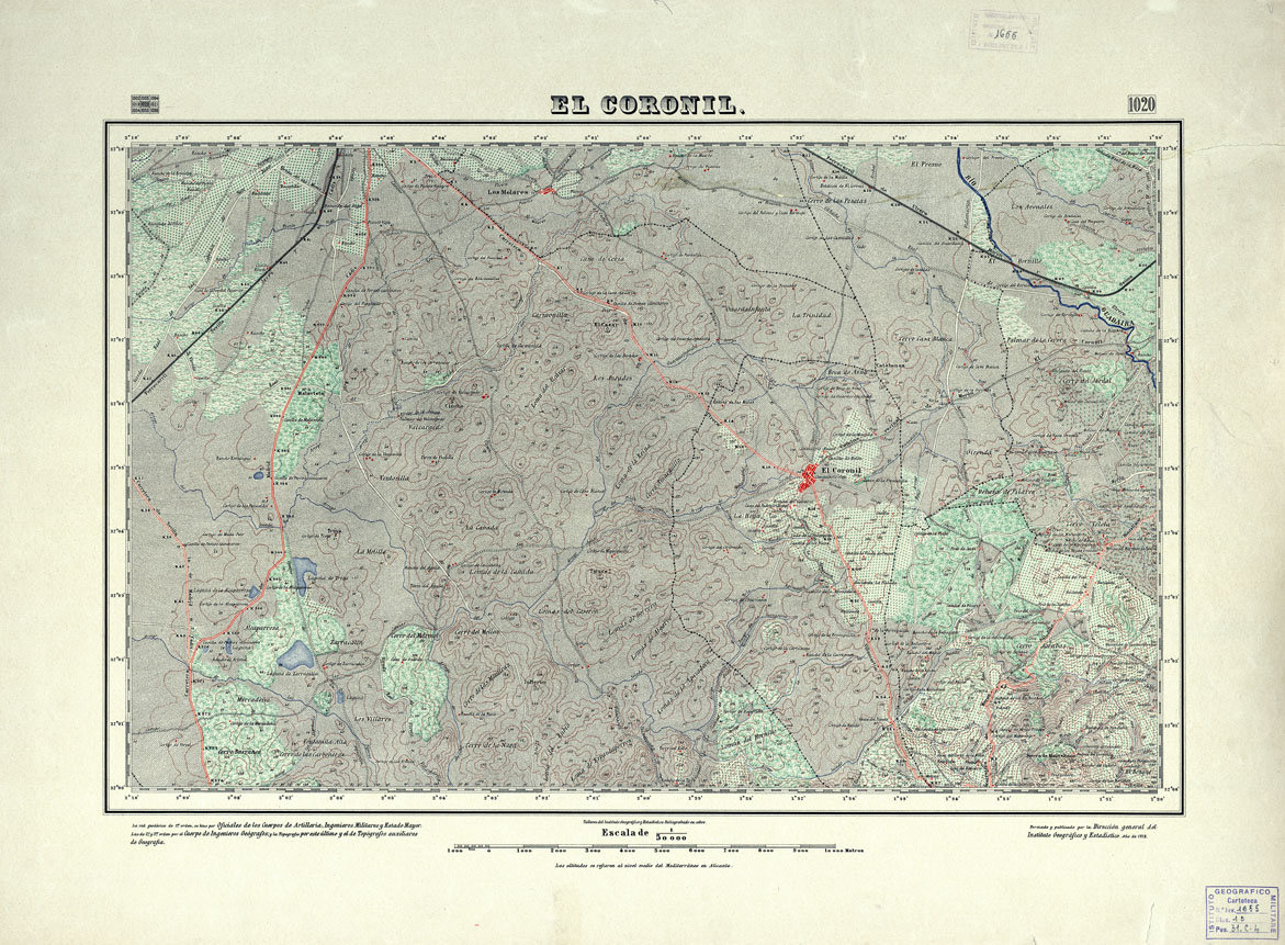 (N:18789) MAPA TOPOGRAFICO DE ESPANA - El Coronil - Foglio 1020 (B0015234) Carte e stampe antiche: riproduzione a colori su carta (formato A1)
