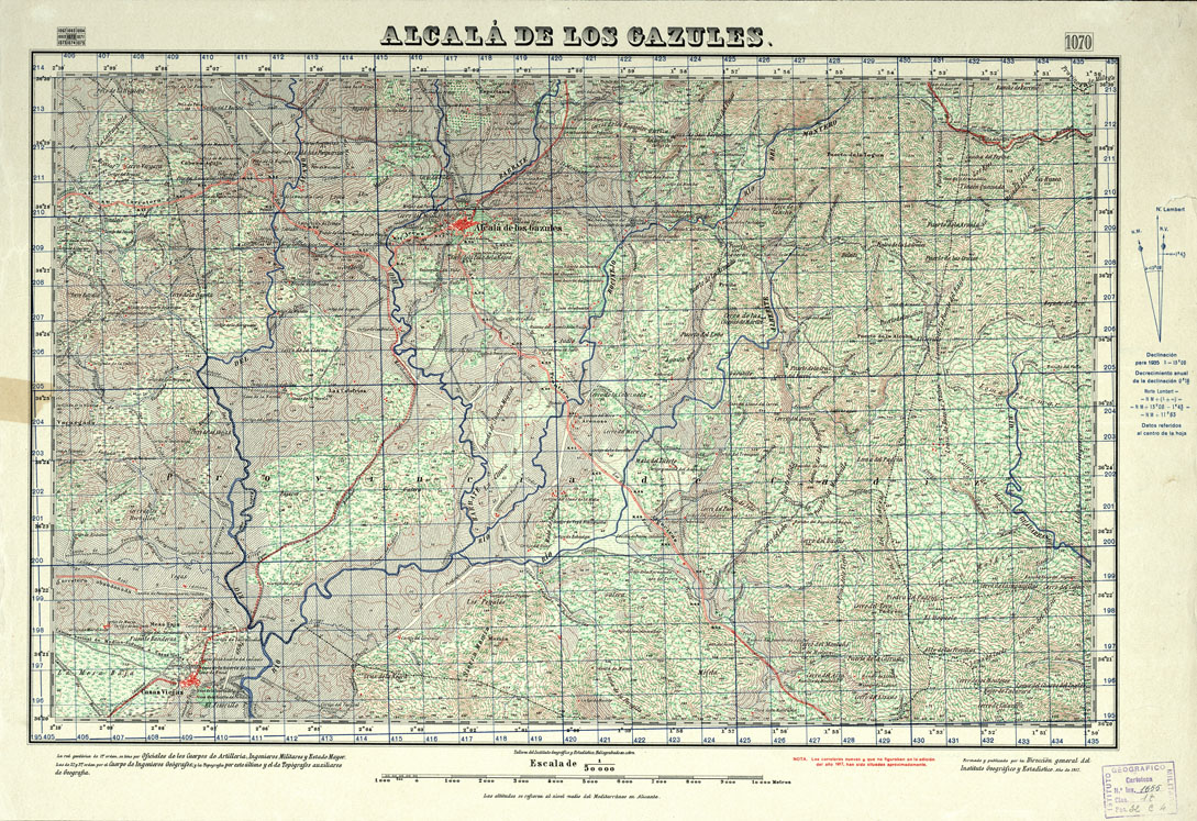 (N:18829) MAPA TOPOGRAFICO DE ESPANA - Alcala de los Gazules - Foglio 1070 (B0015274) Carte e stampe antiche: riproduzione a colori su carta (formato A1)