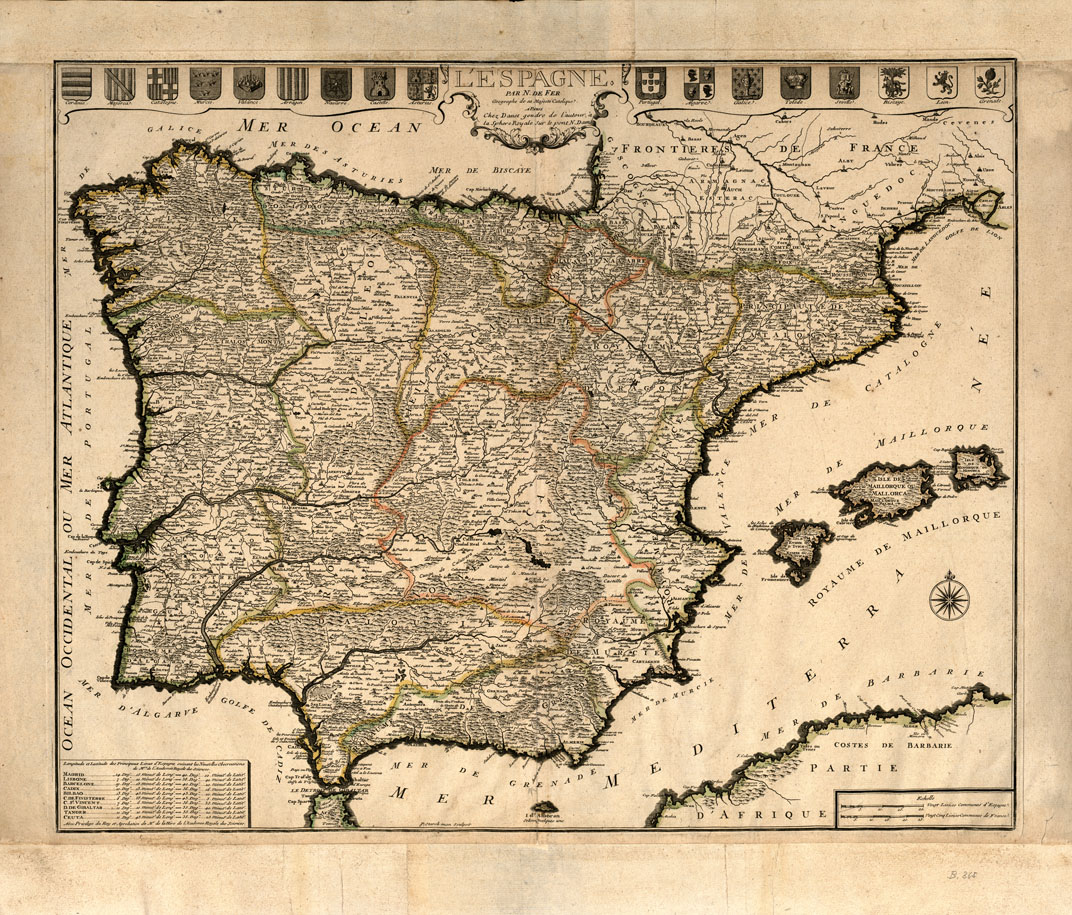 (N:18874) L'ESPAGNE (B0015319) Carte e stampe antiche: riproduzione a colori su carta (formato A1)