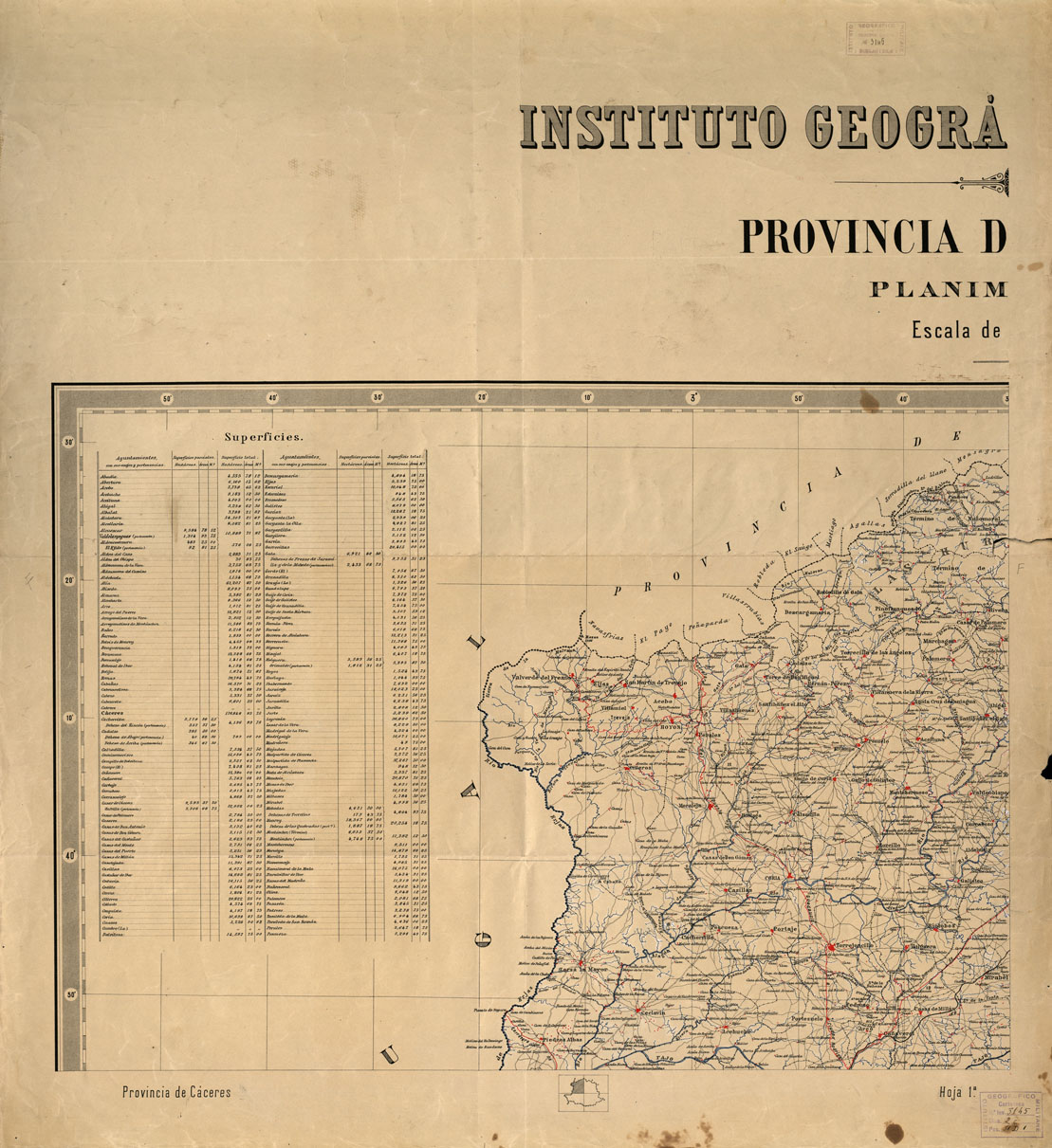 (N:18885) PROVINCIA DE CADIZ - Planimetria y Nivelacion 1 Parte (B0015330) Carte e stampe antiche: riproduzione a colori su carta (formato A1)